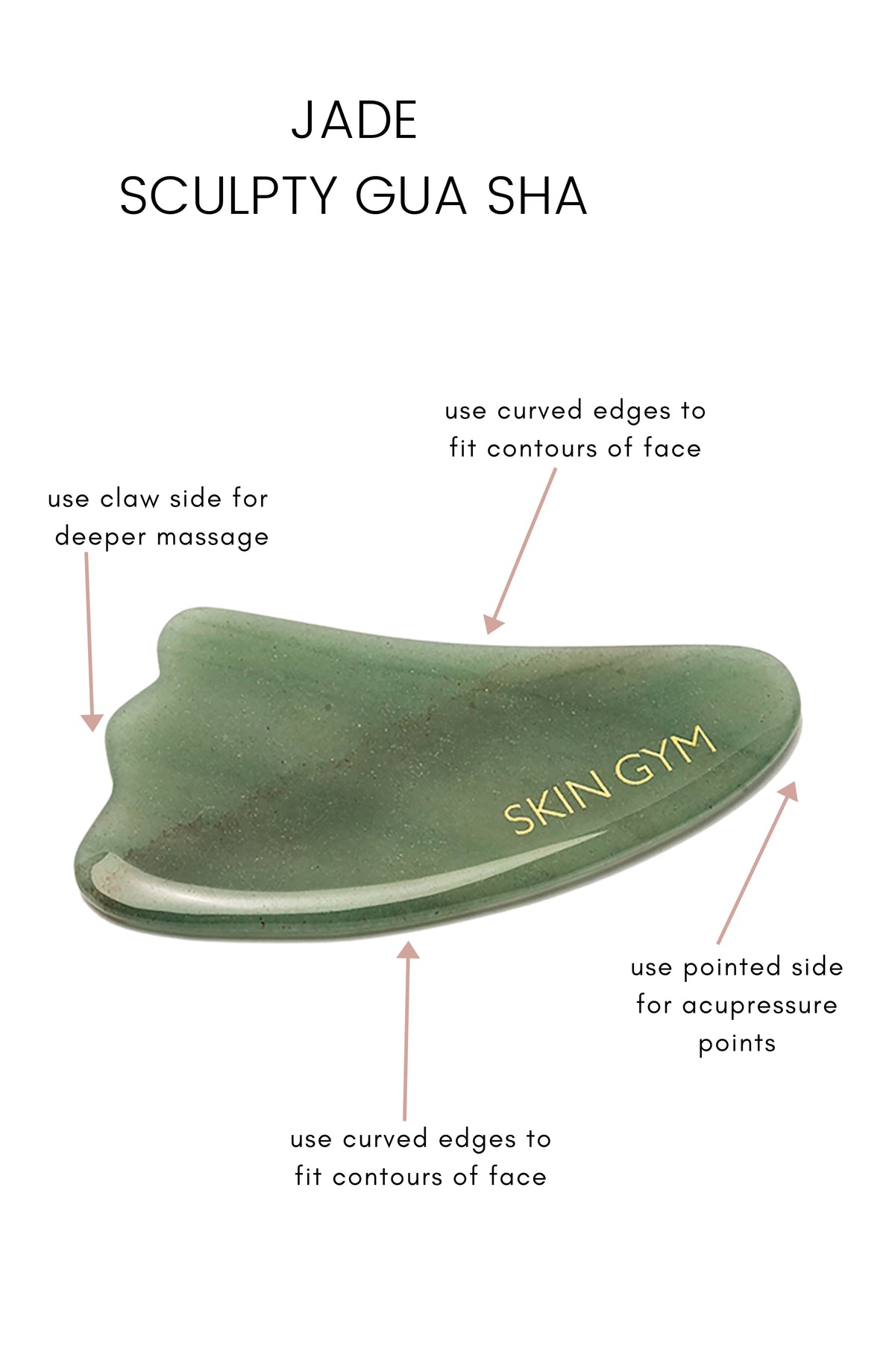 Skin Gym Jade Gua Sha Crystal Beauty Tool - Skin Gym