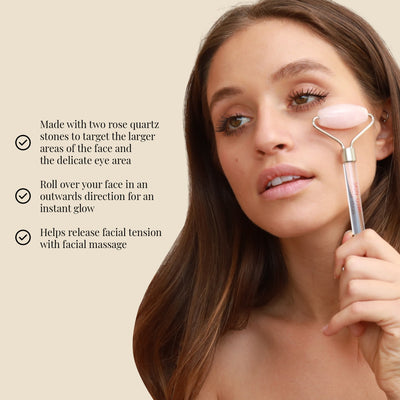 Rose Quartz Crystal Facial Roller - Skin Gym