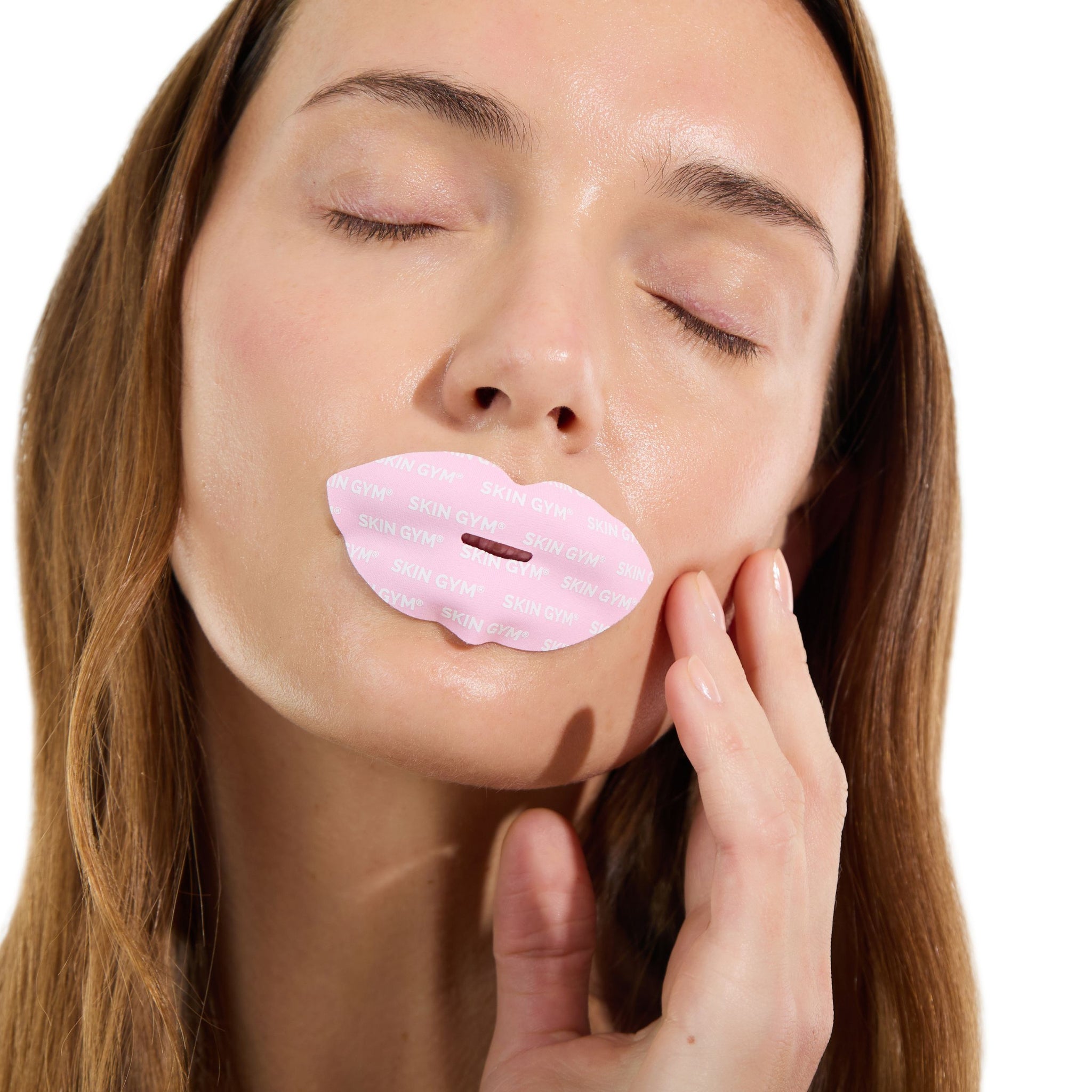 Girl Using Skin Gym Mouth Tape 