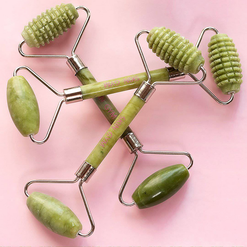 Jade Textured Face Roller & Massager Skin Gym