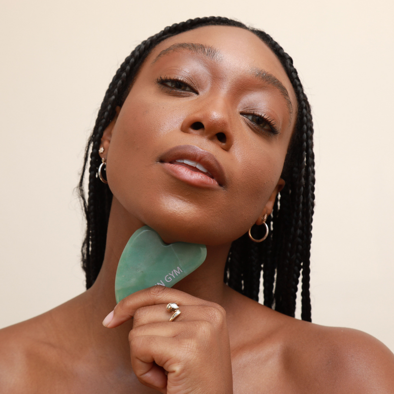 Jade Workout Roller + Gua Sha Set - Skin Gym