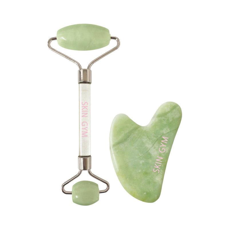 Jade Workout Roller + Gua Sha Set - Skin Gym
