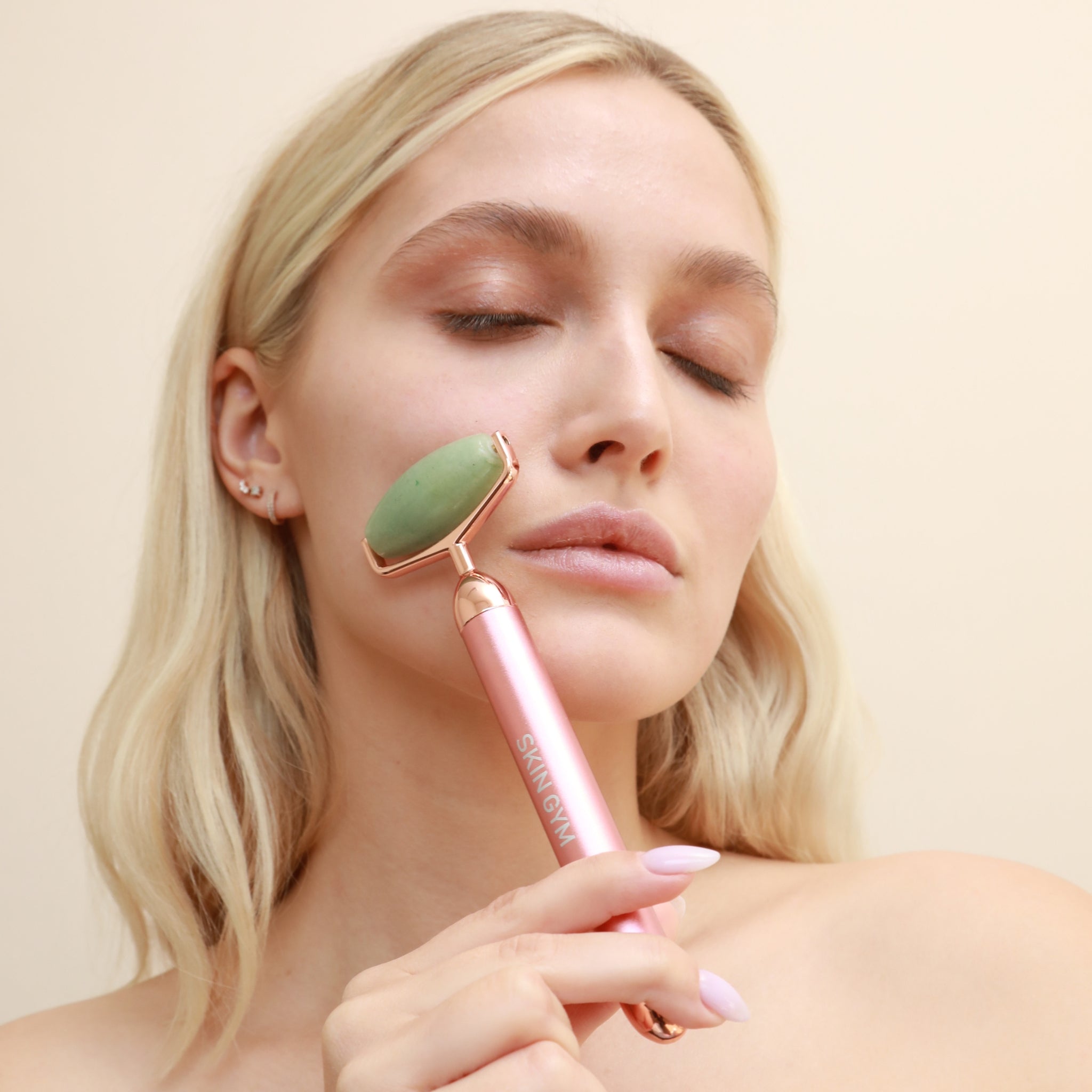 Jade Vibrating Lift & Contour Face Roller | Skin Gym Jade Vibrating Lift & Contour Face Roller | Skin Gym
