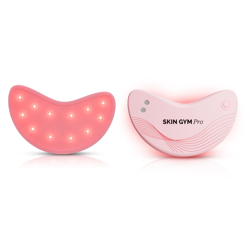 Skin Gym LED Pro Light Therapy Eye Patch — front and back view showing Red and Near-Infrared LED panels