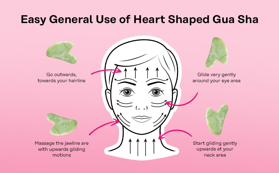 Jade Sculpty Heart Gua Sha Tool