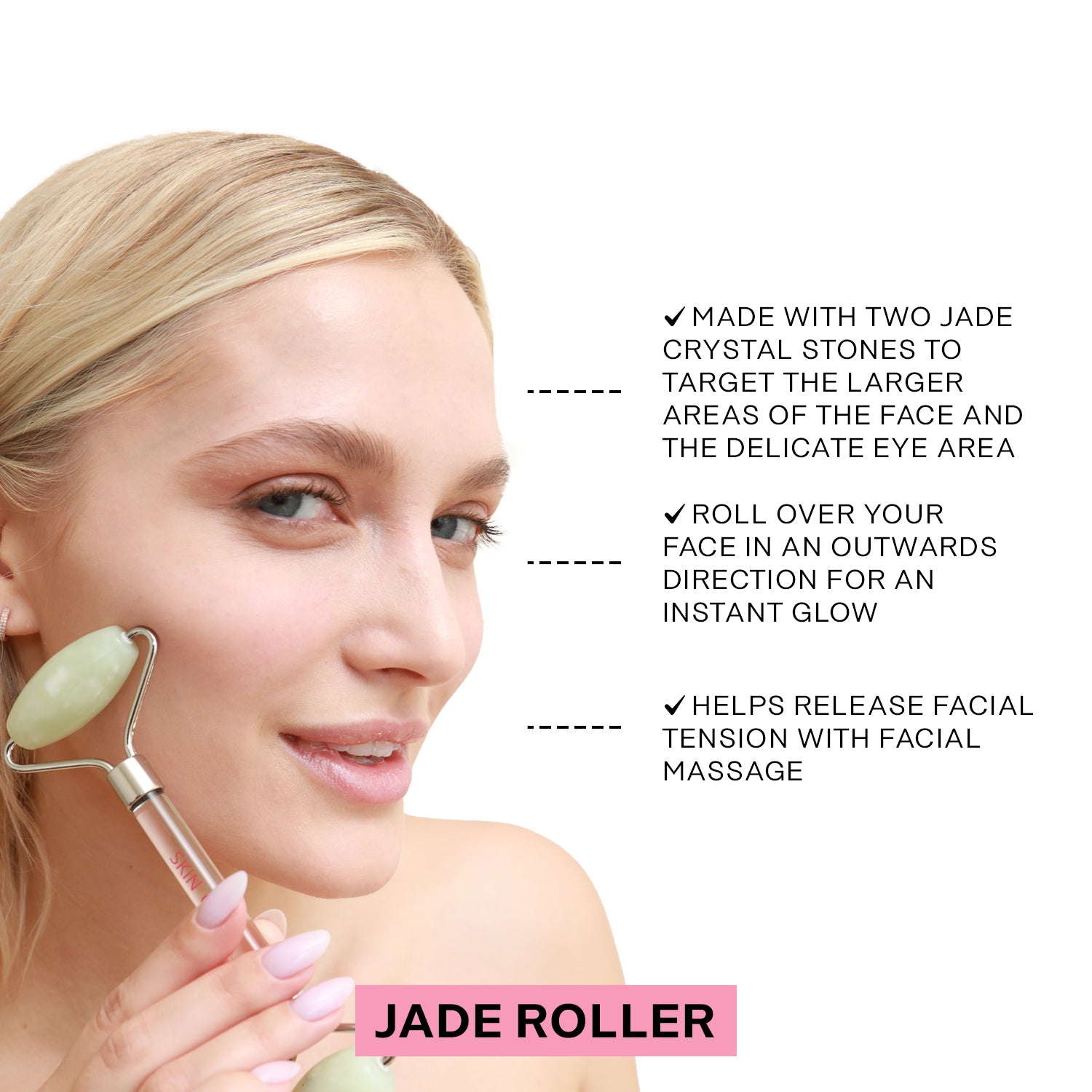Jade Face Roller & Massager | Skin Gym Jade Face Roller & Massager | Skin Gym