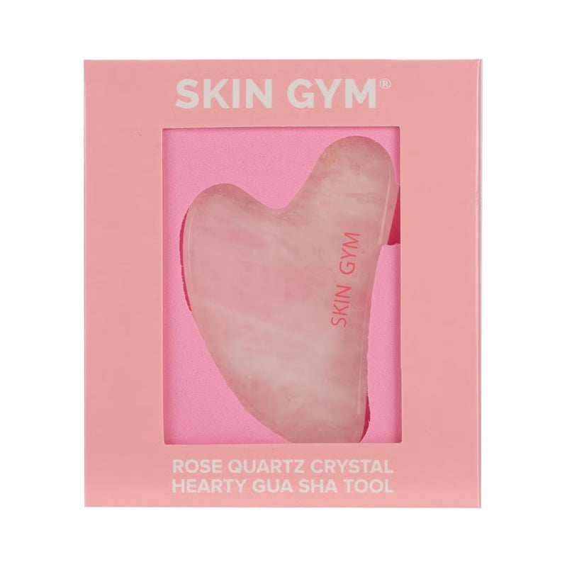 Rose Quartz Crystal Sculpty Heart Gua Sha Tool - Skin Gym
