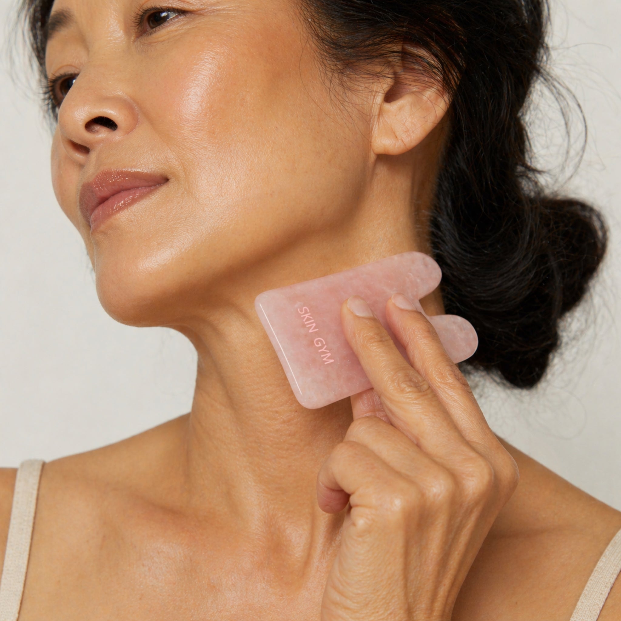 Square Rose Quartz Gua Sha